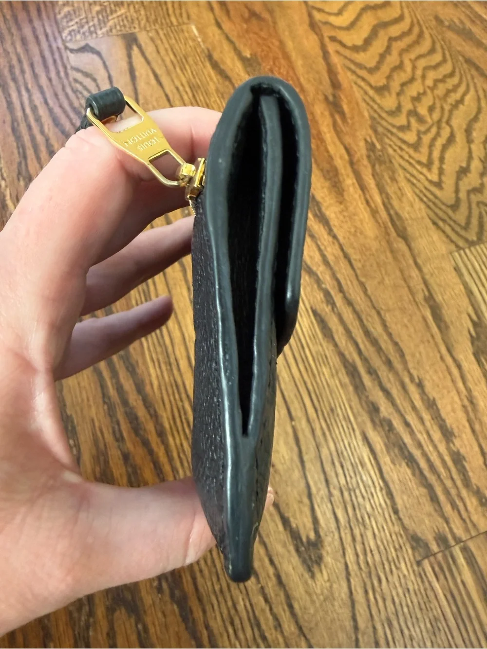 Louis Vuitton Black Leather Empriente Key Pouch